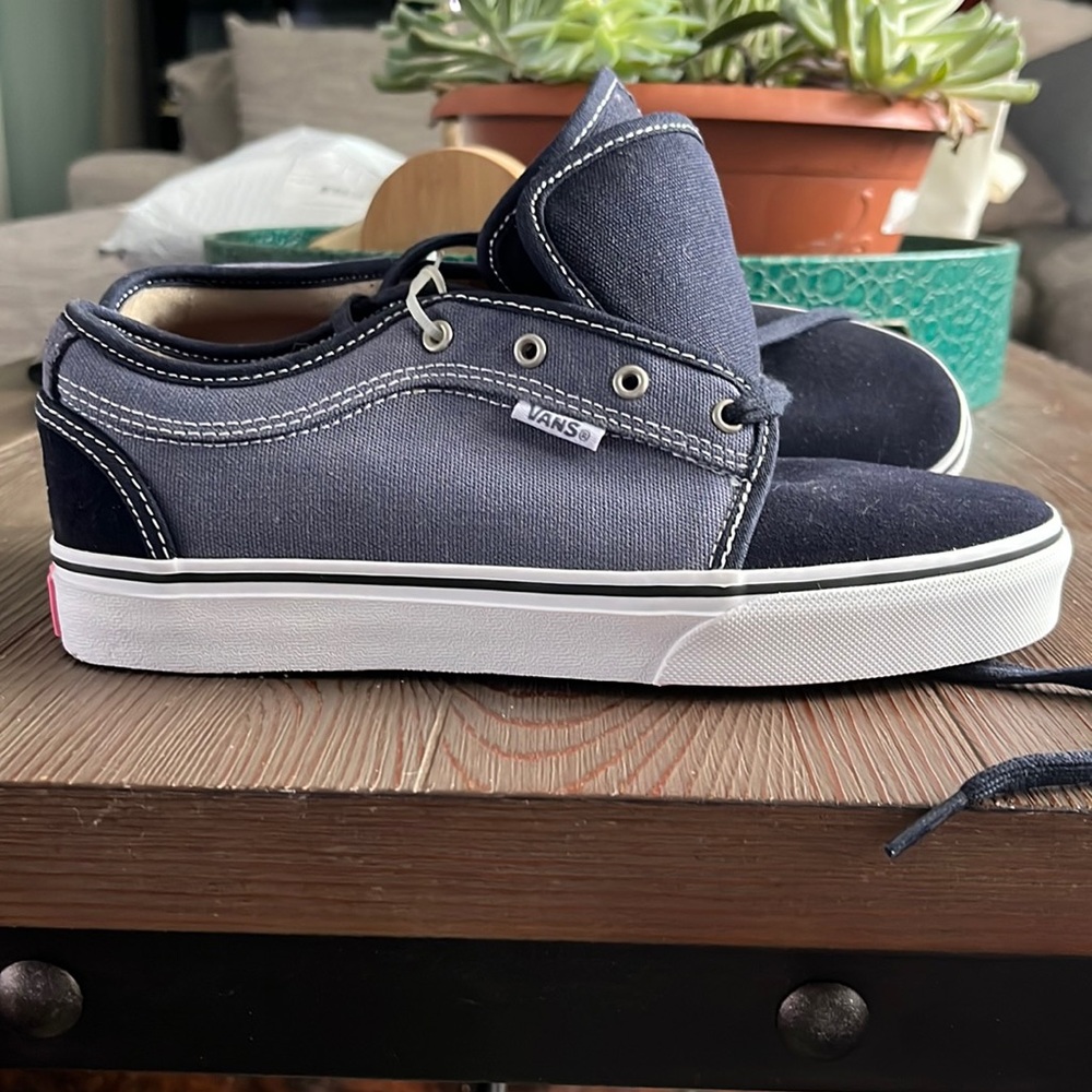 Brand new vans sneakers, never worn, dark gray and navy